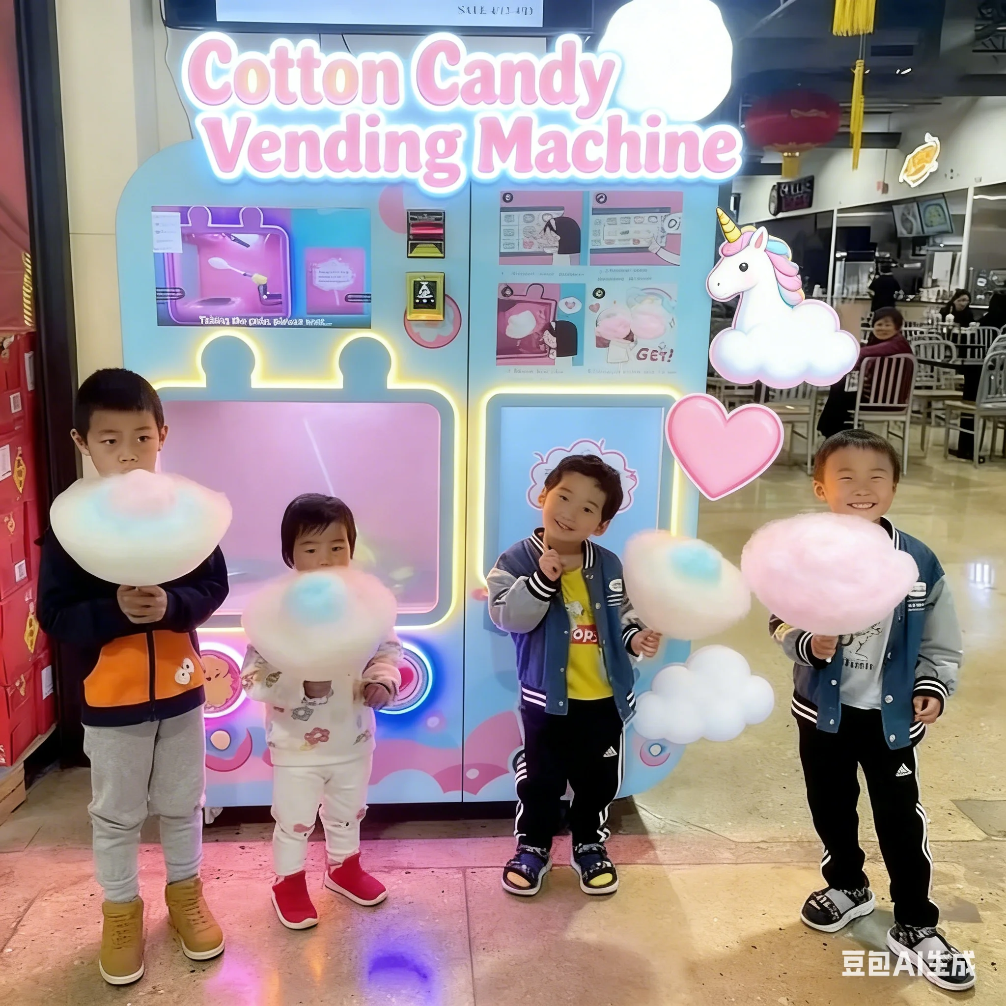 Candy Floss Machine Commercial - Customized Commercial Candy Floss Vending Machine