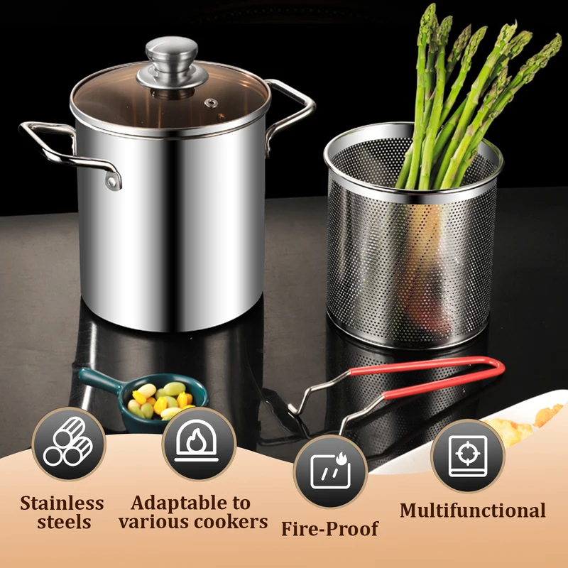 Commercial Kitchen Appliances - 5PCS Stainless Steel Household Deep Frying