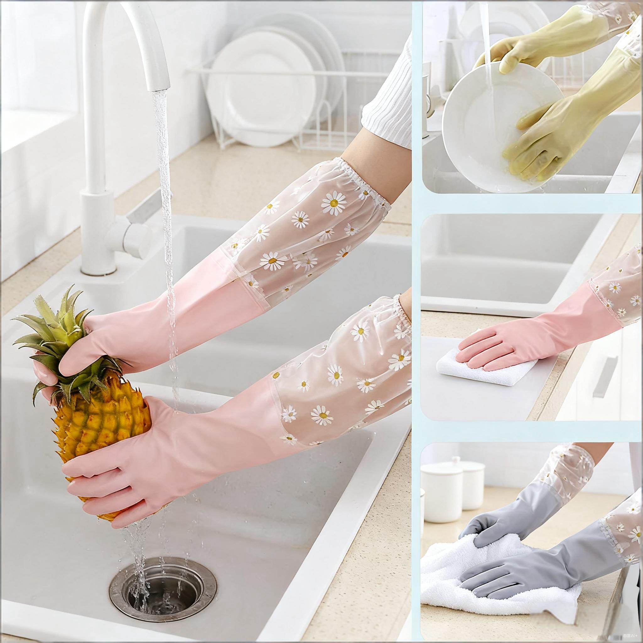 1 Pair Rubber Gloves Long Slee - Commercial Kitchen Gloves recension och pris