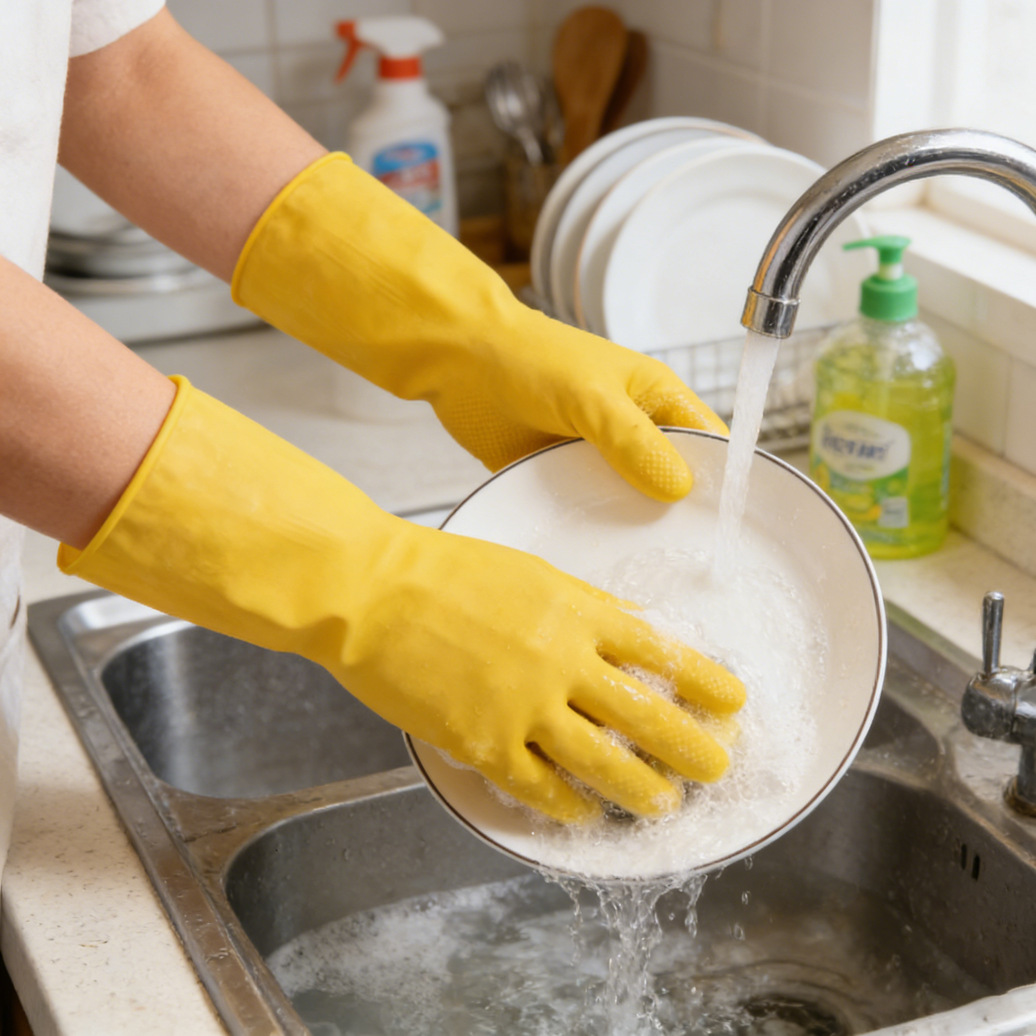 1-10PCS Latex Gloves Housework - Commercial Kitchen Gloves recension och pris