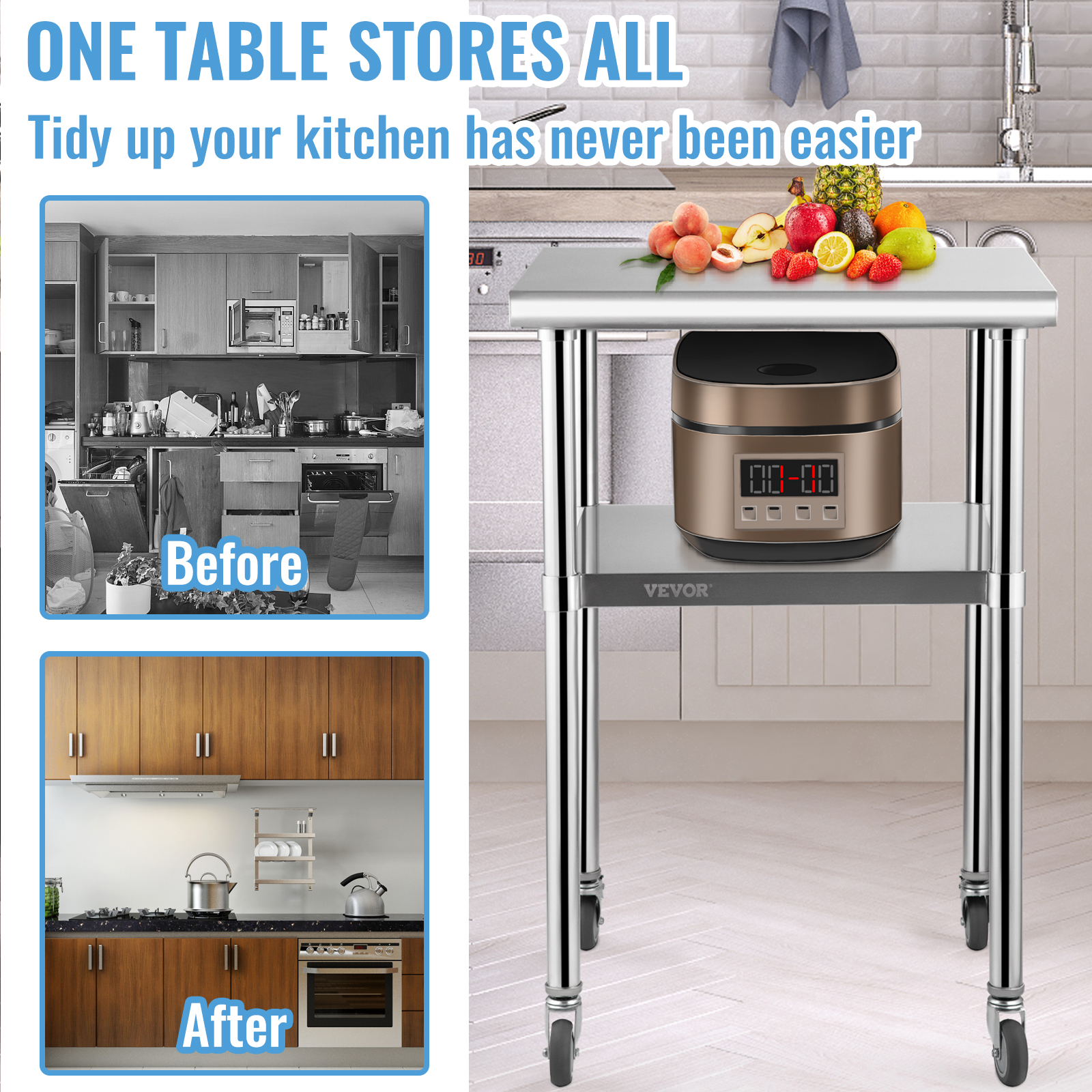 SucceBuy 24 x 24 in Stainless  - Commercial Kitchen Bench recension och pris