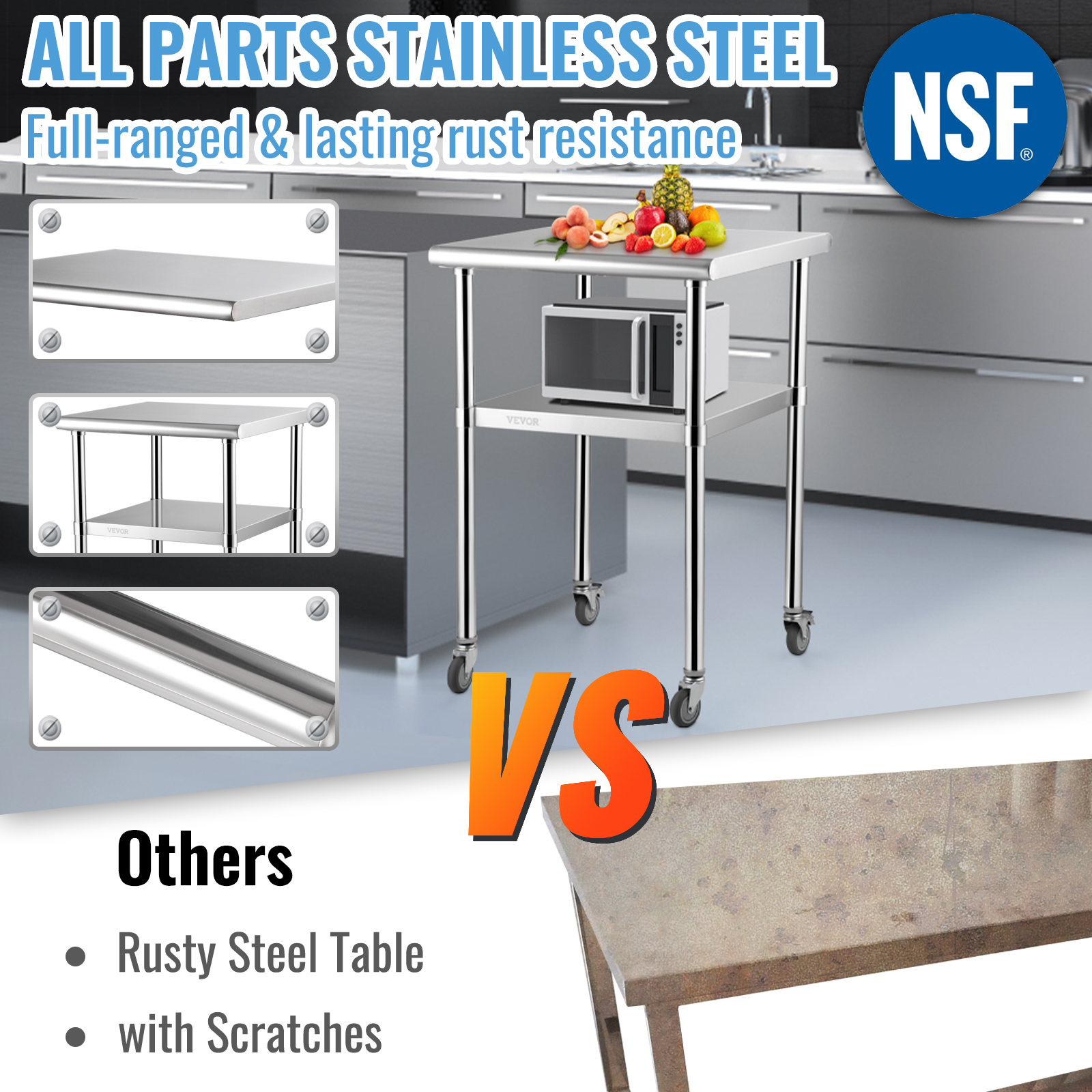 SucceBuy 24 x 24 in Stainless  - Commercial Kitchen Bench recension och pris
