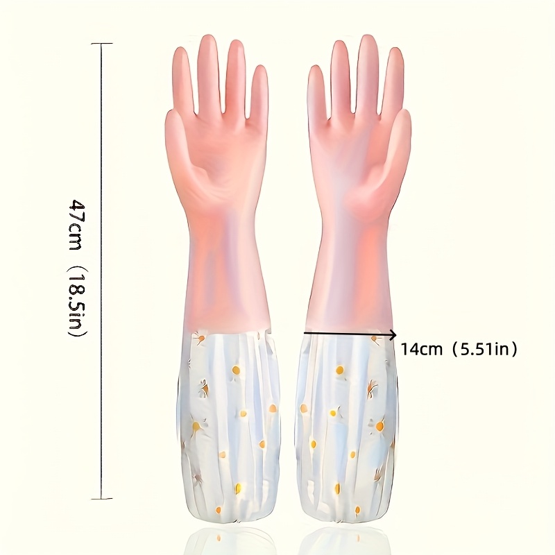 2pcs Floral Print PVC Cleaning - Commercial Kitchen Gloves recension och pris