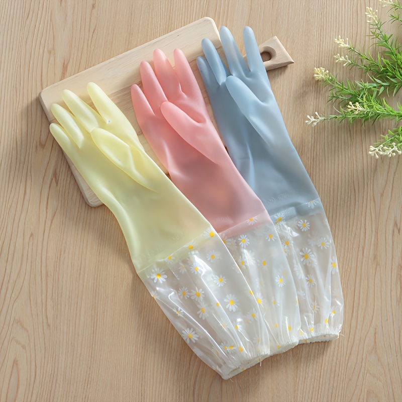 2pcs Floral Print PVC Cleaning - Commercial Kitchen Gloves recension och pris
