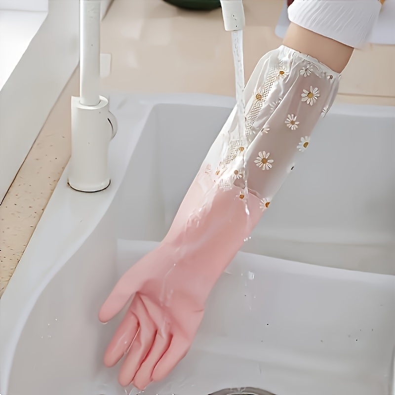 2pcs Floral Print PVC Cleaning - Commercial Kitchen Gloves recension och pris