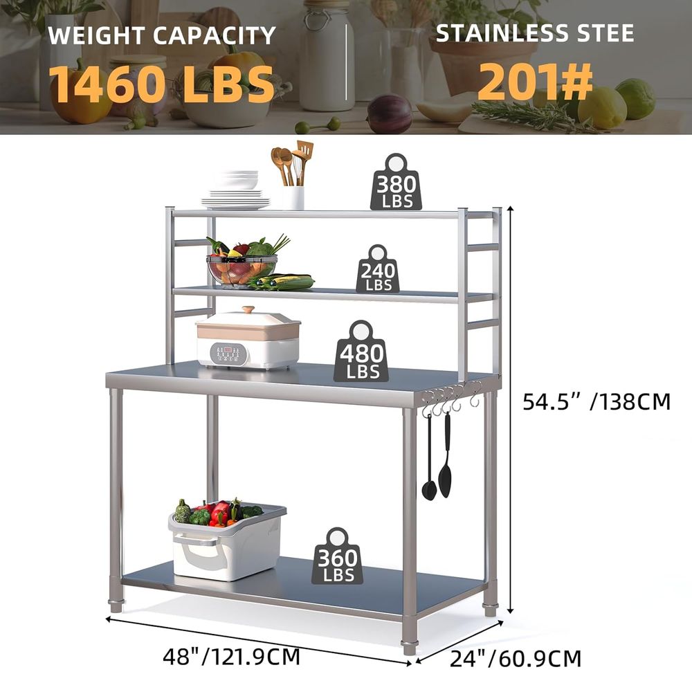 48x24 Stainless Steel Prep Tab - Commercial Kitchen Table recension och pris
