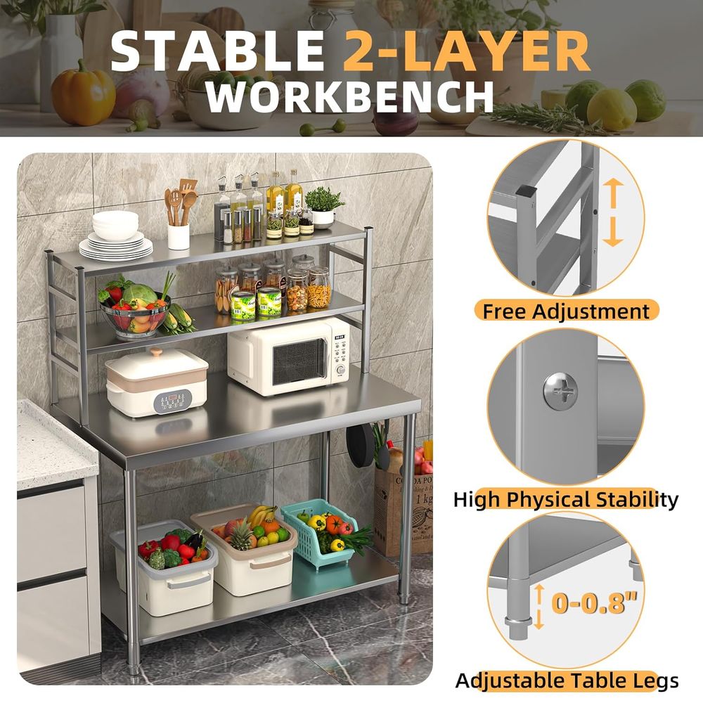 48x24 Stainless Steel Prep Tab - Commercial Kitchen Table recension och pris