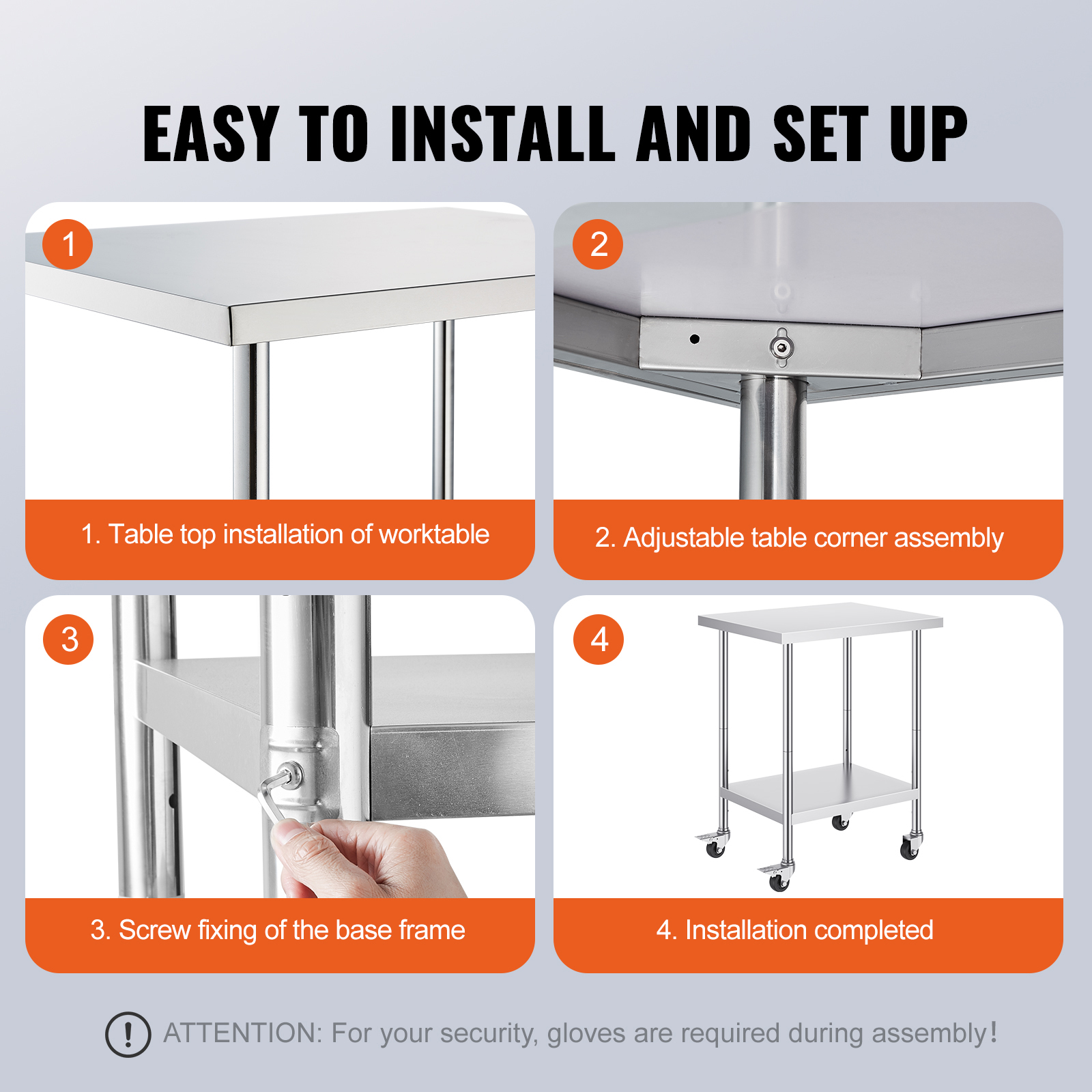 SucceBuy Stainless Steel Work  - Commercial Kitchen Table recension och pris