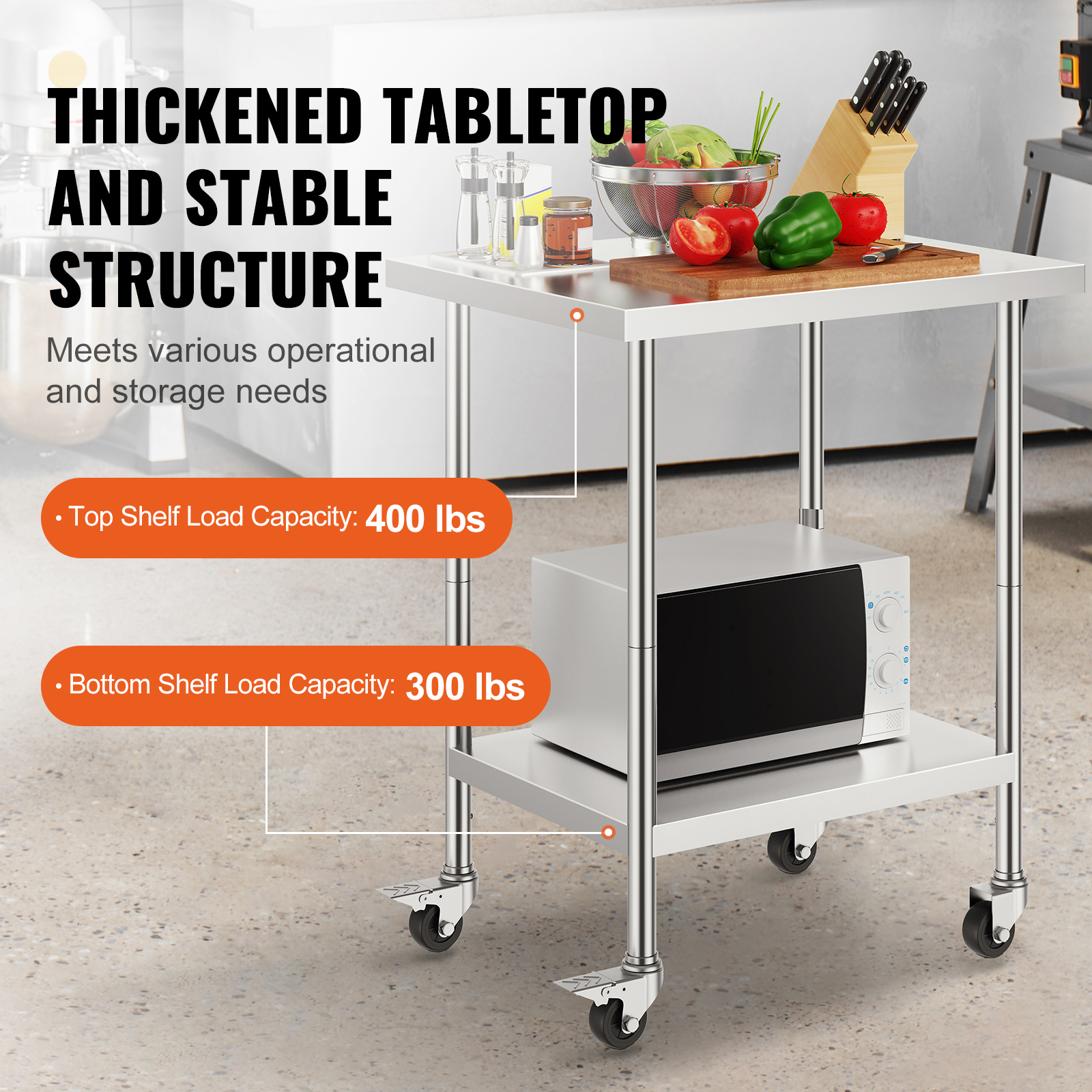 SucceBuy Stainless Steel Work  - Commercial Kitchen Table recension och pris