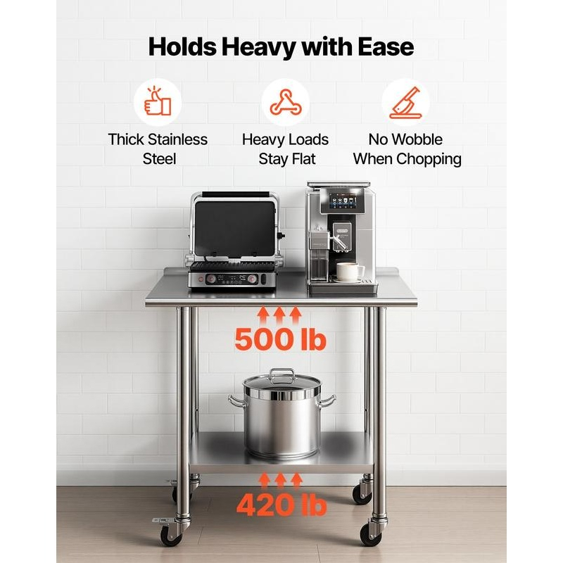 Stainless Steel Work Table, 24 - Commercial Kitchen Table recension och pris
