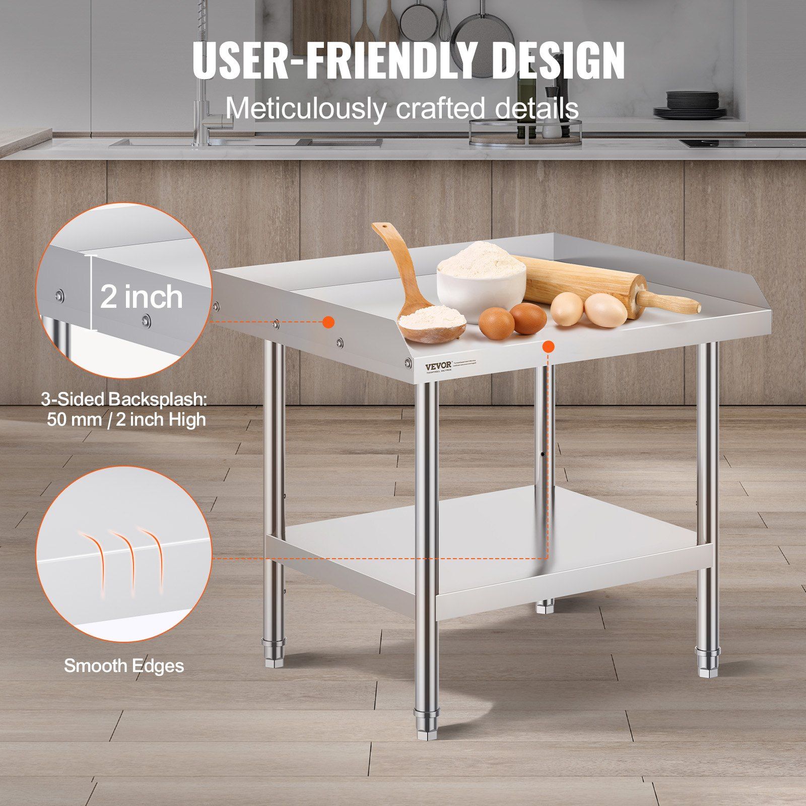 Durable Stainless Steel Work T - Commercial Kitchen Table recension och pris