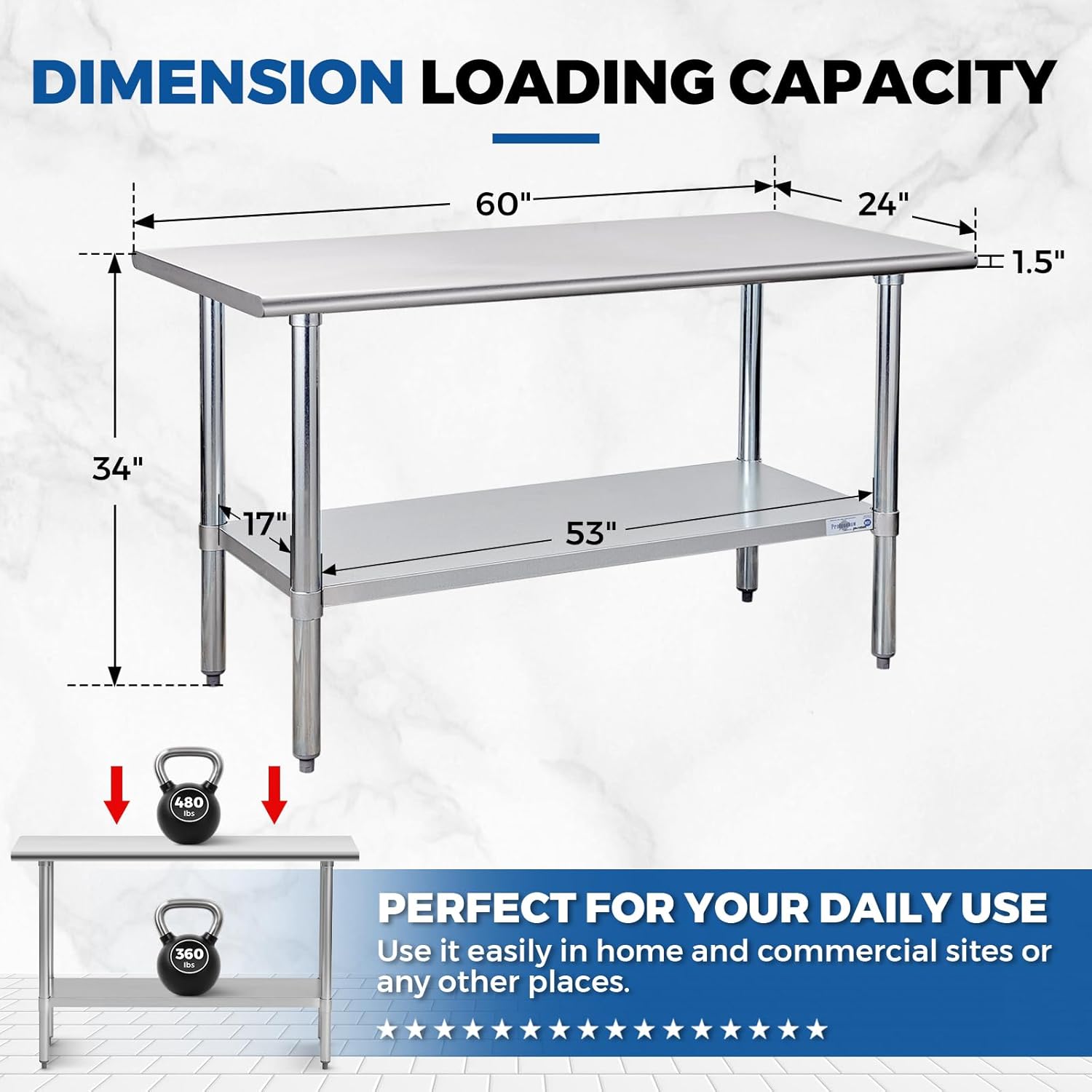 Stainless Steel Prep Table 60x - Commercial Kitchen Images recension och pris