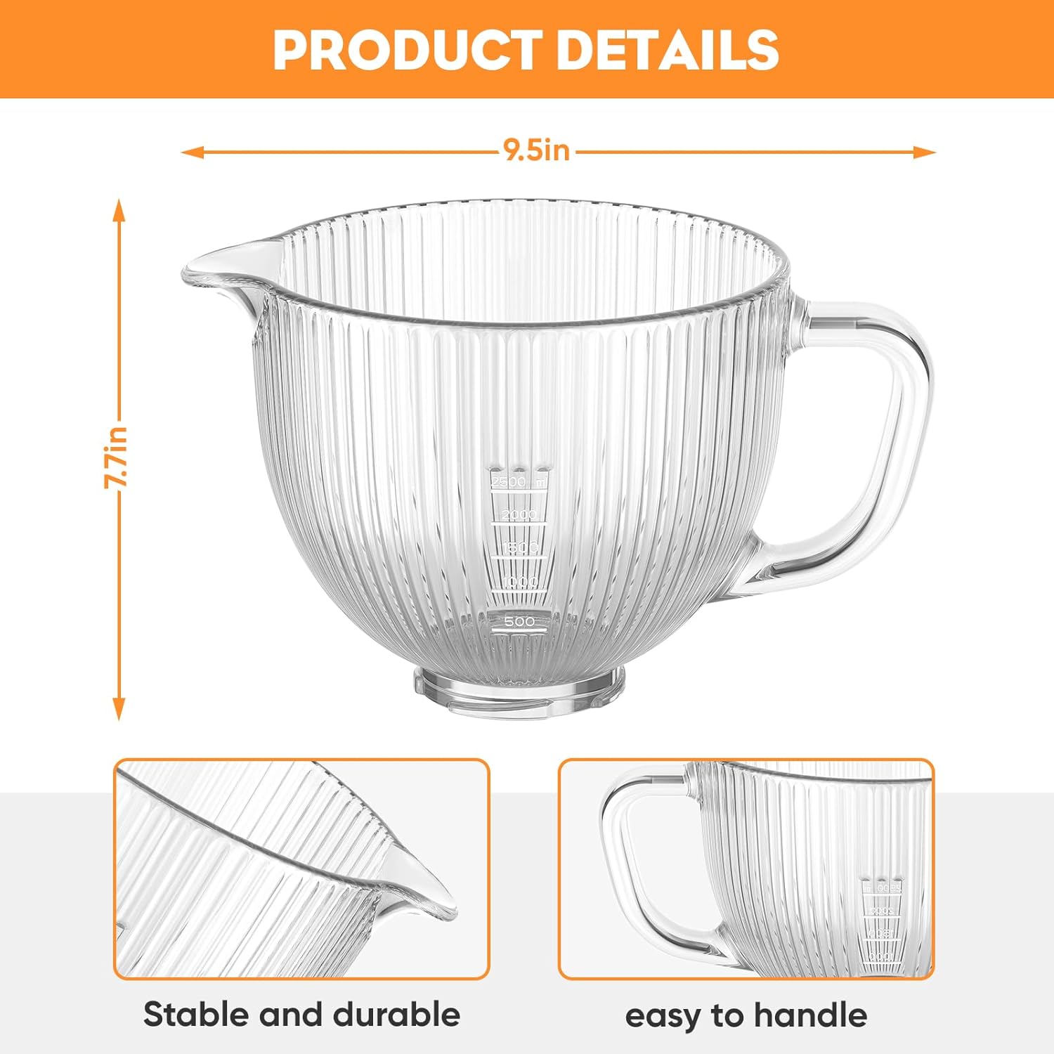 GVODE Glass Bowl for Kitchenai - Commercial Kitchen Aid Mixer recension och pris