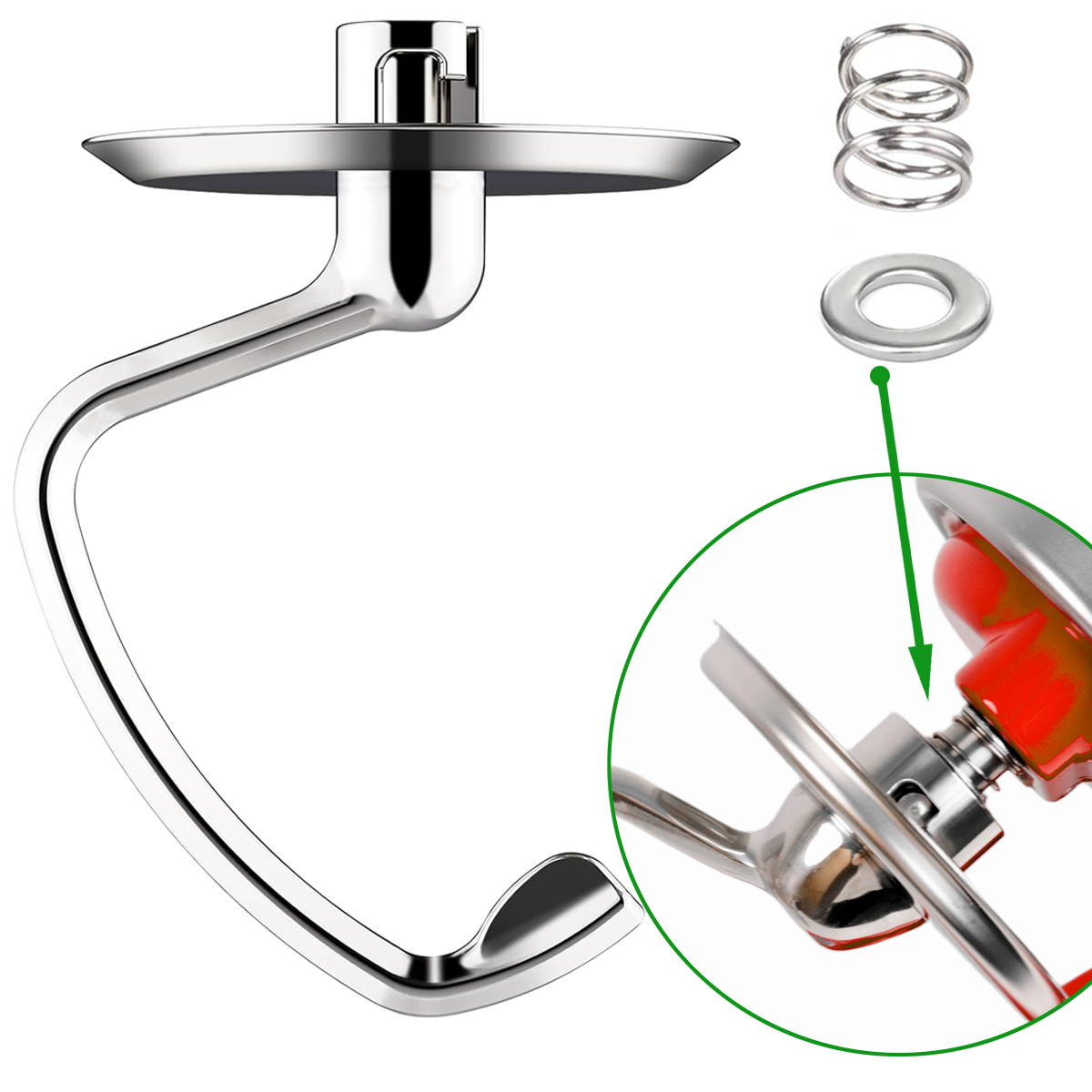 Stainless Steel Dough Hook Wit - Commercial Kitchen Aid Mixer recension och pris