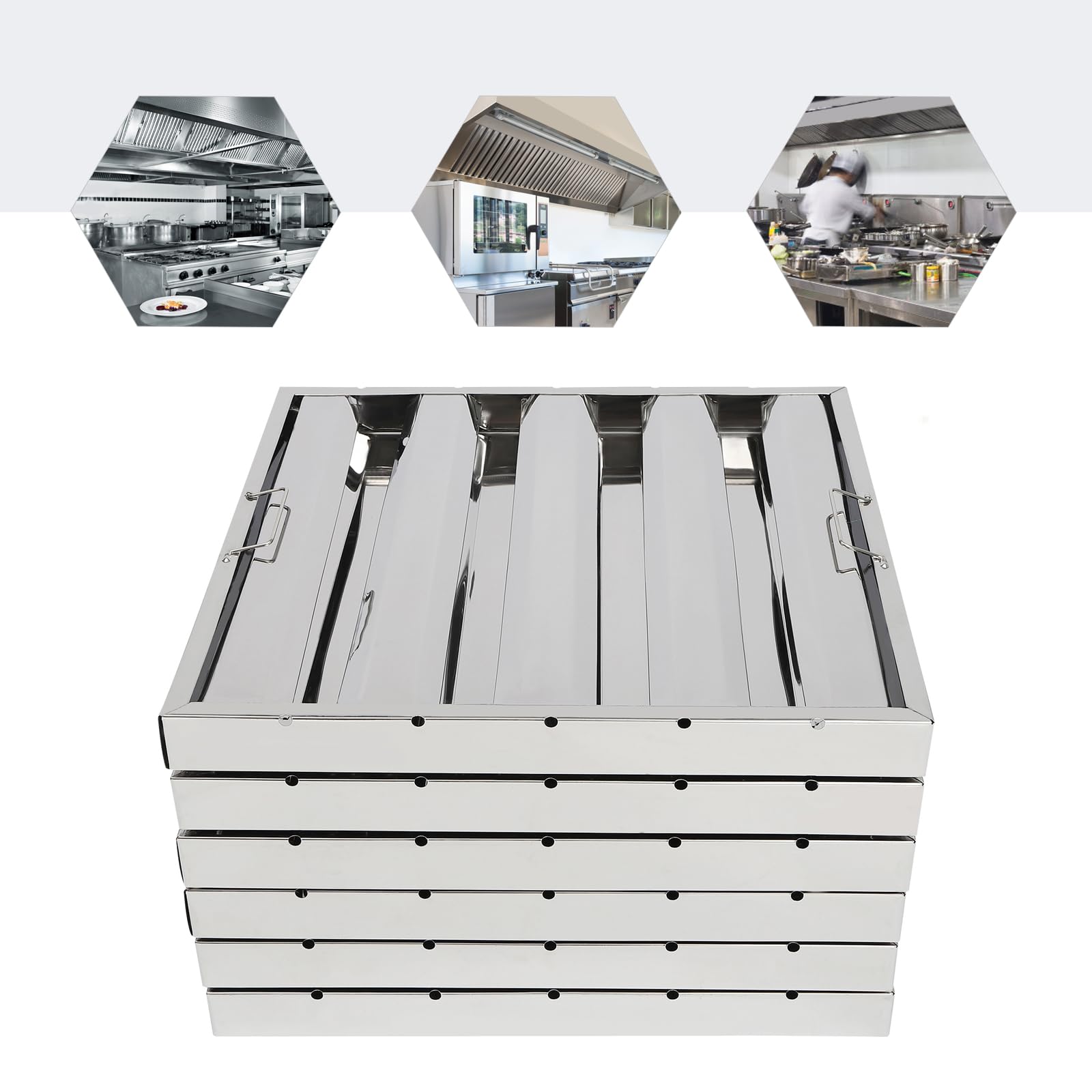 6 Pack Hood Filters, Stainless - Commercial Kitchen Exhaust recension och pris