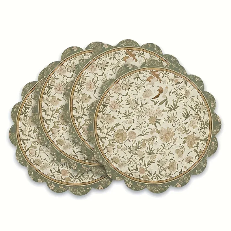 VIKAMA 4pcs Vintage Floral Pla - Commercial Kitchen Table recension och pris