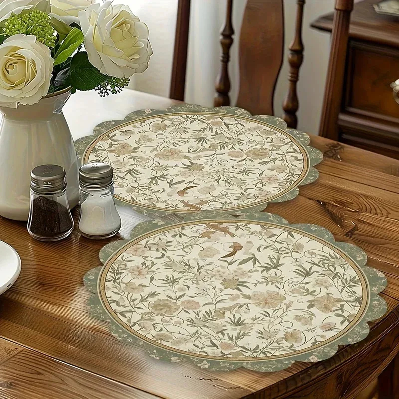 VIKAMA 4pcs Vintage Floral Pla - Commercial Kitchen Table recension och pris
