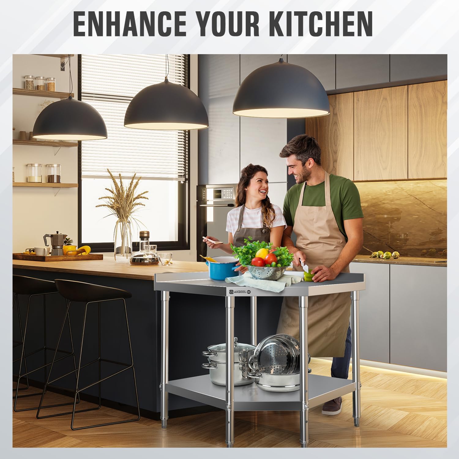 Stainless Steel Corner Work Ta - Commercial Kitchen Table recension och pris