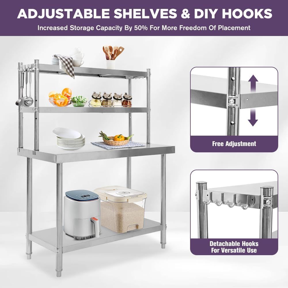 48x24 Stainless Steel Kitchen  - Commercial Kitchen Table recension och pris