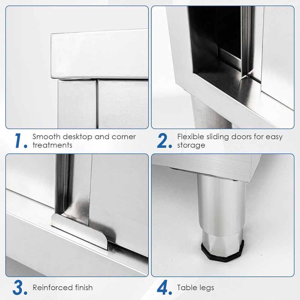 Heavy-Duty Stainless Steel Wor - Commercial Kitchen Bench recension och pris