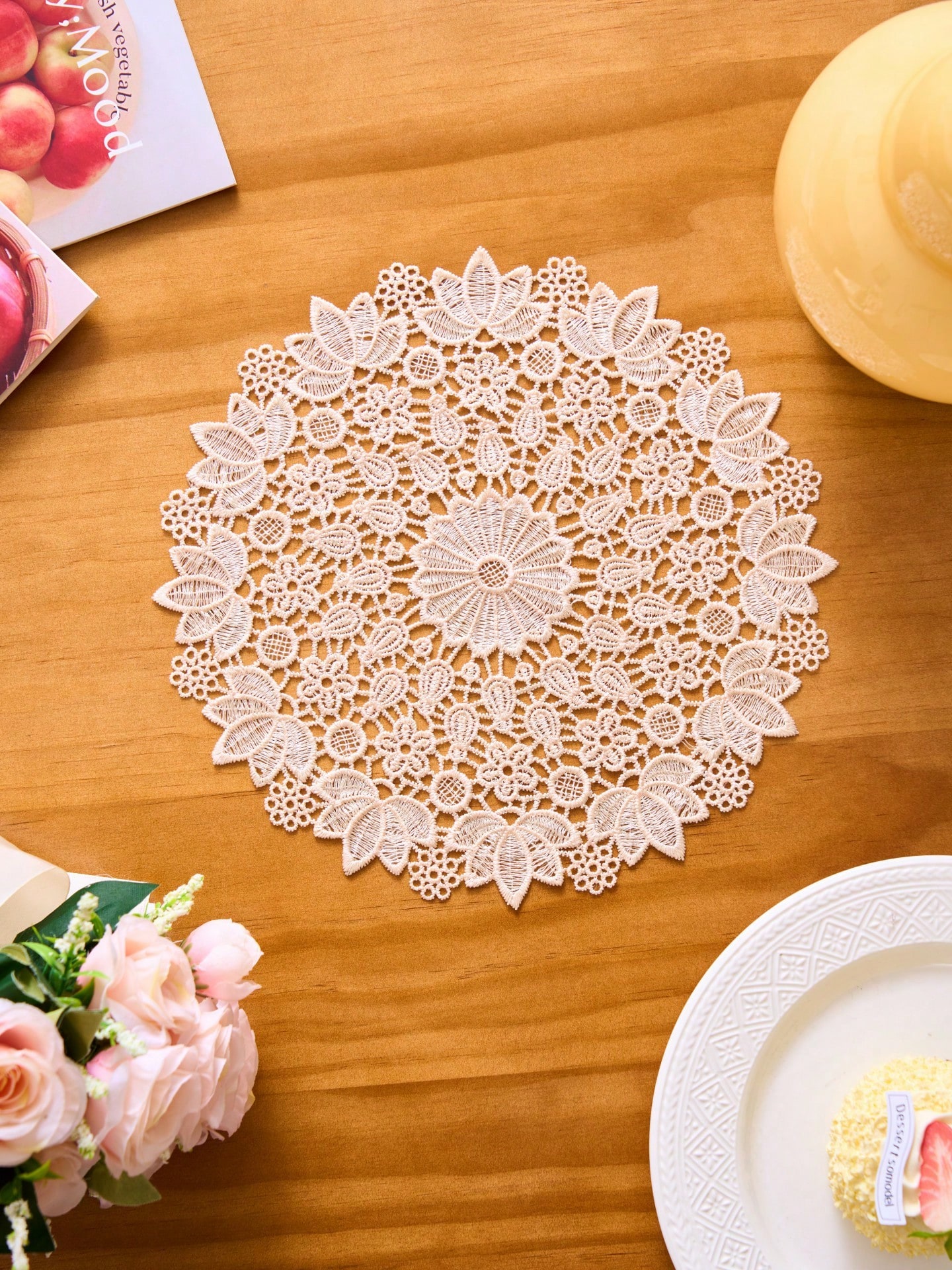 1/2/4/6pcs Ditsy Floral Embroi - Commercial Kitchen Table recension och pris