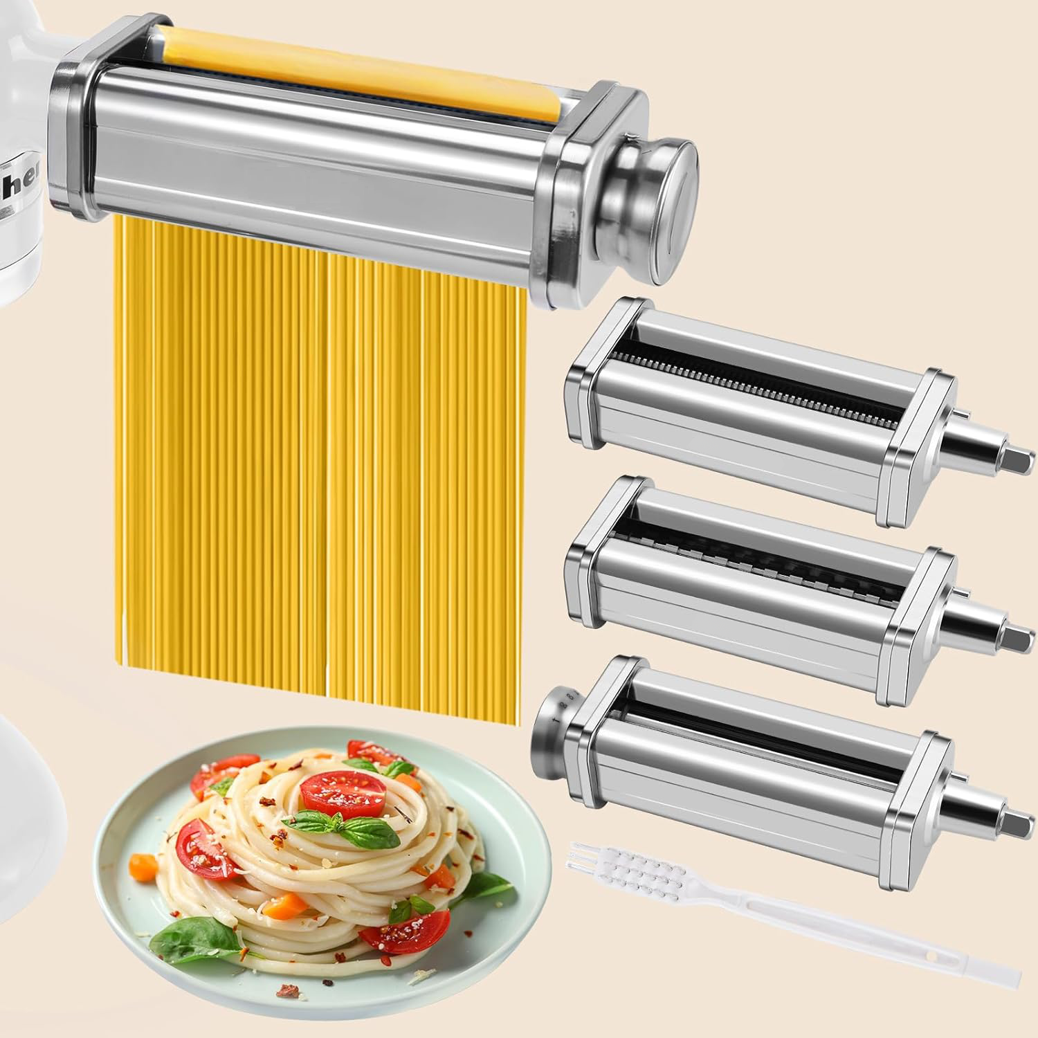 1/3pcs Stainless Steel Pasta M - Commercial Kitchen Aid Mixer recension och pris