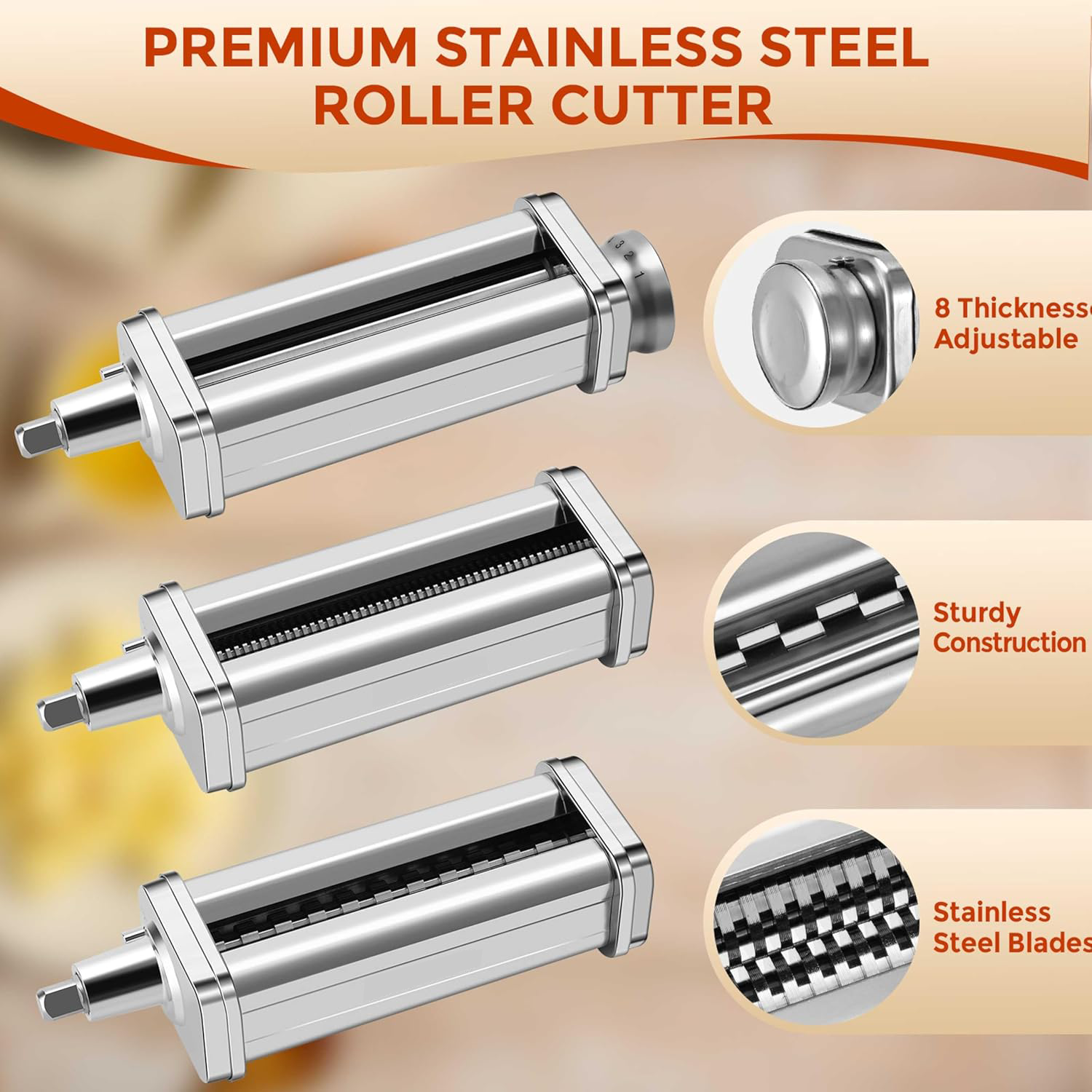 1/3pcs Stainless Steel Pasta M - Commercial Kitchen Aid Mixer recension och pris