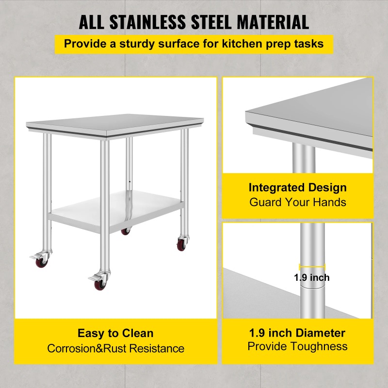【Premium】SucceBuy Stainless St - Commercial Kitchen Bench recension och pris